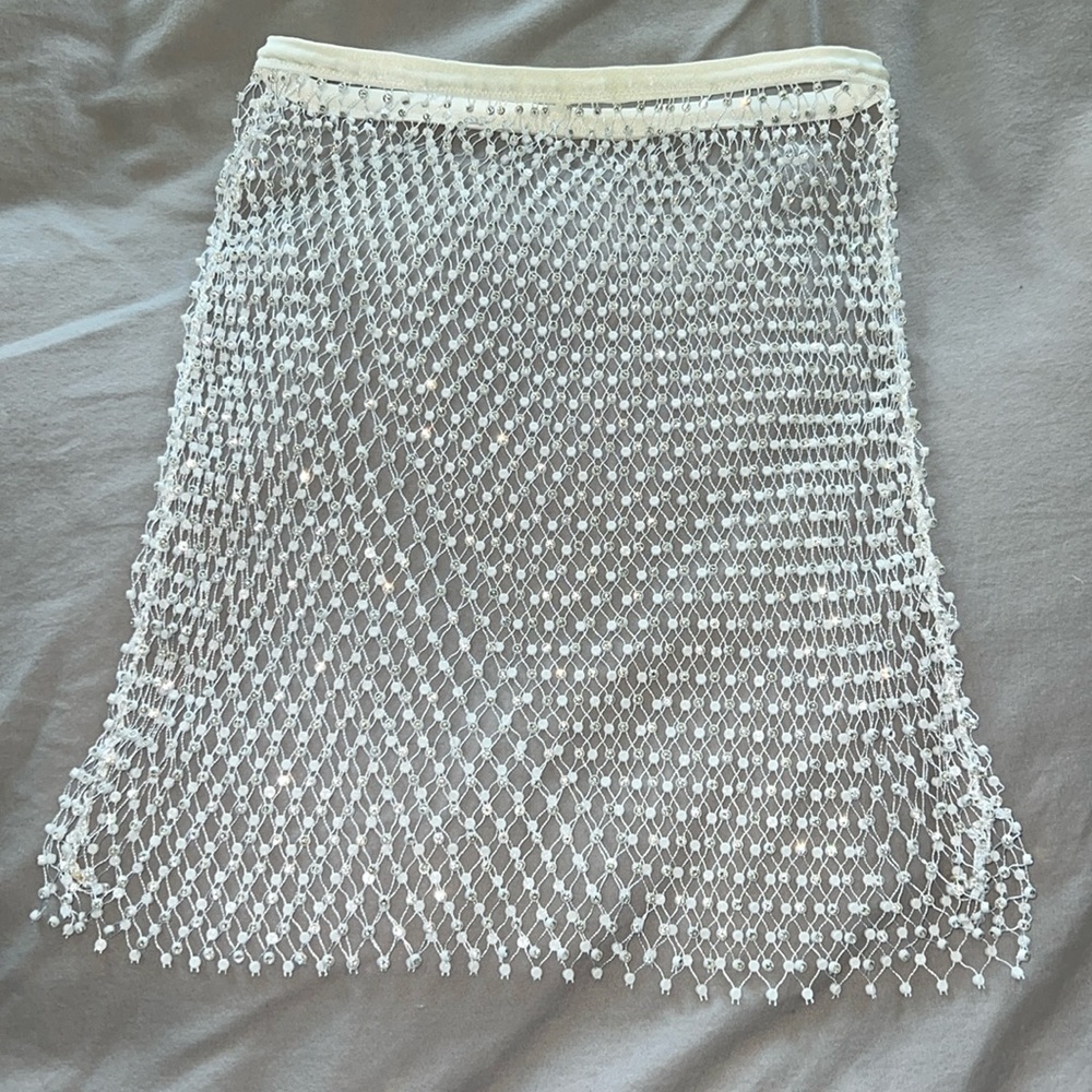 White Fox feel the beat rhinestone mini skirt